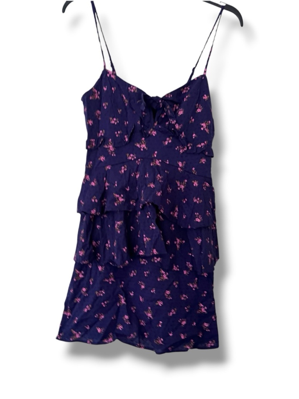City Studio Juniors’ Medium Floral Print Tiered Sleeveless Fit & Flare Dress - Picture 3 of 6